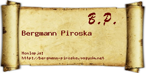 Bergmann Piroska névjegykártya